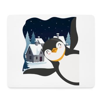 Pingouin mignon - Cadeau pour l’amoureux des manchots - Tapis de souris (format paysage) - blanc - Devant