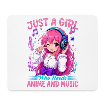 Anime et musique Chibi - Tapis de souris (format paysage) - blanc - Devant