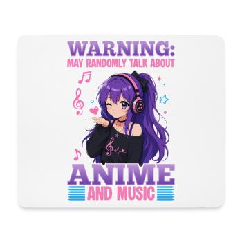Anime et musique Chibi - Tapis de souris (format paysage) - blanc - Devant