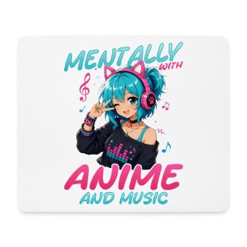 Anime et musique Chibi - Tapis de souris (format paysage) - blanc - Devant