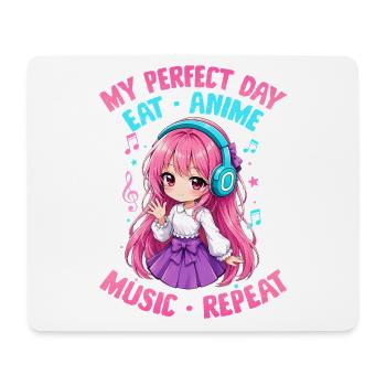 Anime et musique Chibi - Tapis de souris (format paysage) - blanc - Devant