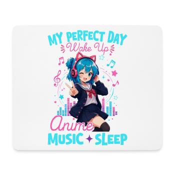 Anime et musique Chibi - Tapis de souris (format paysage) - blanc - Devant
