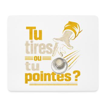 Lustiges Pétanque Boule Design - Mousepad (Querformat) - Weiß - Vorne