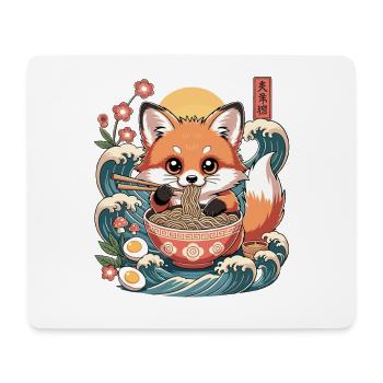 Ramen Fox Kawaii Noodles Anime Ocean Sunrise - Mouse Pad (horizontal) - white - Front