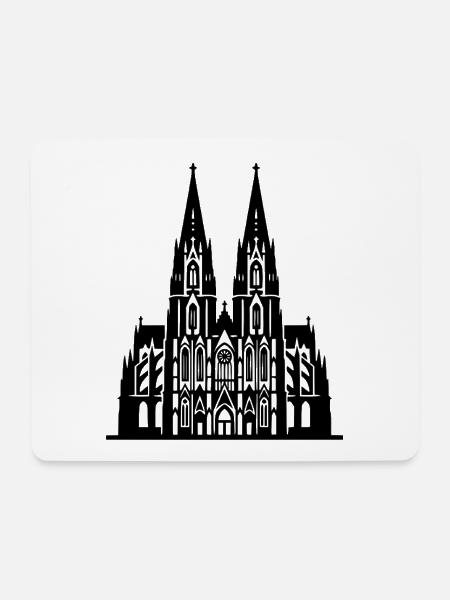 Kölner Dom - Mousepad (Querformat) - Weiß