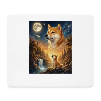 Hurler à la Lune Chien Mème Shiba Inu - Tapis de souris (format paysage) - blanc - Devant