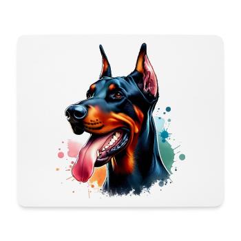 Doberman Motif - Mouse Pad (horizontal) - white - Front