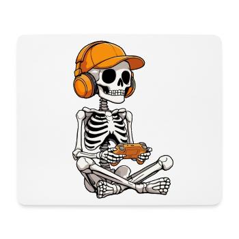 Jeux d’Halloween, Fête d’Halloween, Joueur de squelette - Tapis de souris (format paysage) - blanc - Devant