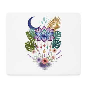 Spirituality Sacred Geometry Lotus Flower Zen - Mouse Pad (horizontal) - white - Front