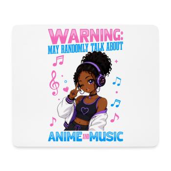 Anime and Music Chibi Black Girl - Mouse Pad (horizontal) - white - Front