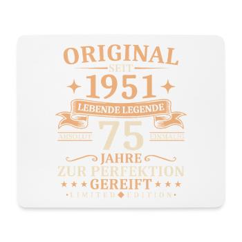 Geburtstag 75 Jahre Lebende Legende 1951 Jahrgang - Mousepad (Querformat) - Weiß - Vorne
