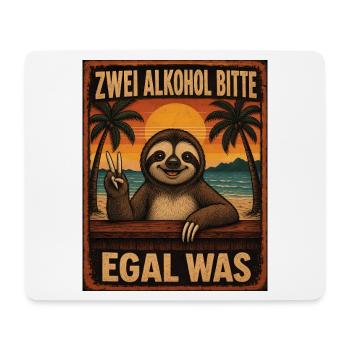Zwei Alkohol bitte egal was ein lustiger Faultier  - Mousepad (Querformat) - Weiß - Vorne