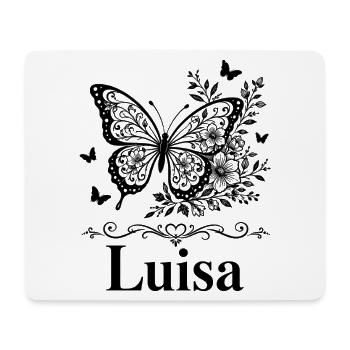 Luisa First Name Butterfly Floral Gift - Mouse Pad (horizontal) - white - Front