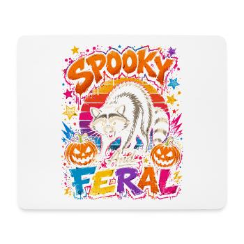 Halloween Chat Sauvage Effrayant - Tapis de souris (format paysage) - blanc - Devant