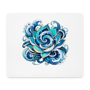 Vagues de la Mer du Lotus Bleu - Tapis de souris (format paysage) - blanc - Devant