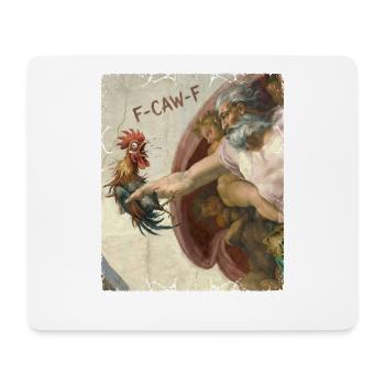 F-CAW-F Hahn Meme – Lustiger Sarkasmus Spruch - Mousepad (Querformat) - Weiß - Vorne