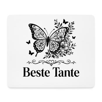 Beste Tante Schmetterling Blumen Geschenkidee - Mousepad (Querformat) - Weiß - Vorne
