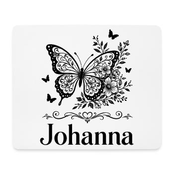 Johanna First Name Butterfly Flowers Gift - Mouse Pad (horizontal) - white - Front