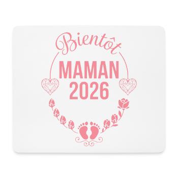 Bientôt Maman 2026 Veuillez Patienter Grossesse - Tapis de souris (format paysage) - blanc - Devant