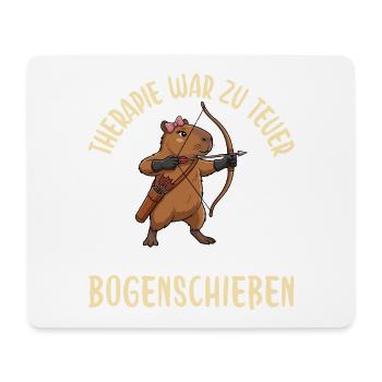 Bogenschießen Weil Therapie zu Teuer War - Mousepad (Querformat) - Weiß - Vorne