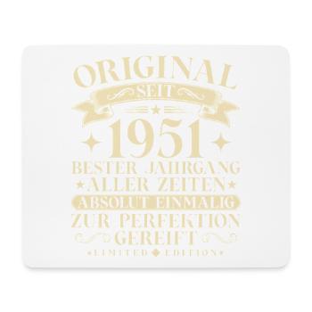 Vintage 1951 Jahrgang Geburtstag Retro - Mousepad (Querformat) - Weiß - Vorne