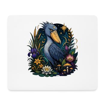 Oiseau à bec-de-chaussure dans le royaume des fleurs - Tapis de souris (format paysage) - blanc - Devant