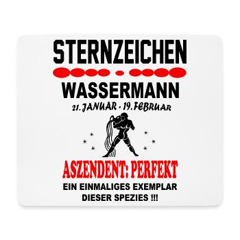 Wassermann Sternzeichen Horoskop Aszendent Perfekt - Mousepad (Querformat) - Weiß - Vorne
