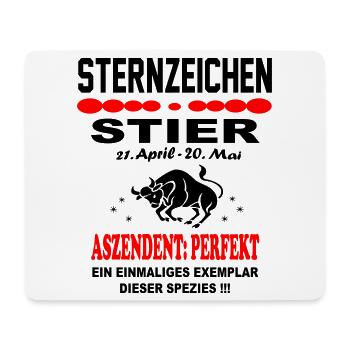 Stier Sternzeichen Horoskop Aszendent Perfekt - Mousepad (Querformat) - Weiß - Vorne