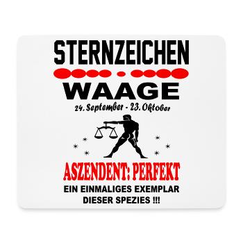 Waage Sternzeichen Horoskop Aszendent Perfekt - Mousepad (Querformat) - Weiß - Vorne