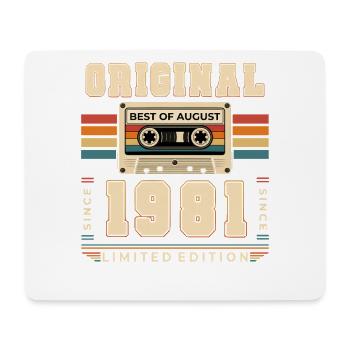 45th Birthday Gift August Vintage 1981 - Mouse Pad (horizontal) - white - Front