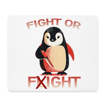 Motif humoristique du manchot Combat ou Fuir Emperor Penguin - Tapis de souris (format paysage) - blanc - Devant