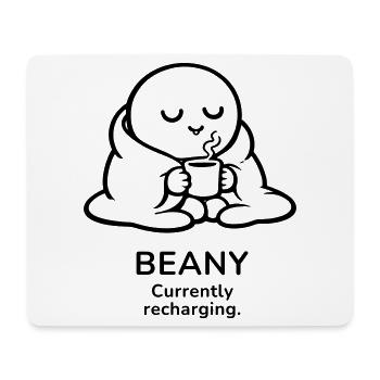 Beany – Currently Recharging | Cozy Coffee Mood - Mouse Pad (horizontal) - white - Front