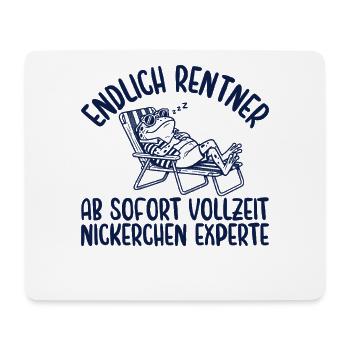 Rentner Vollzeit Nickerchen Experte Retro - Mousepad (Querformat) - Weiß - Vorne