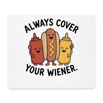 Always cover the Viennese! Funny hot dog - Mouse Pad (horizontal) - white - Front