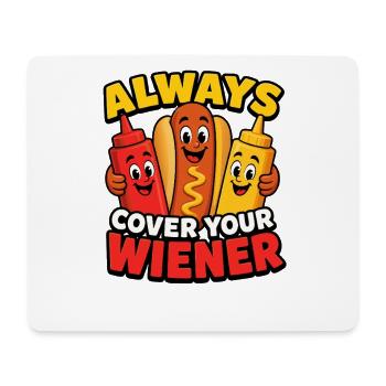 Always cover the Viennese! Funny hot dog - Mouse Pad (horizontal) - white - Front