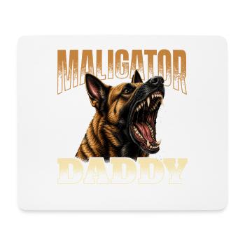 Papa malligator Papa Malinois Belge - Tapis de souris (format paysage) - blanc - Devant