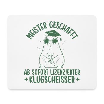 Meister geschafft Lizenzierter Klugscheißer - Mousepad (Querformat) - Weiß - Vorne