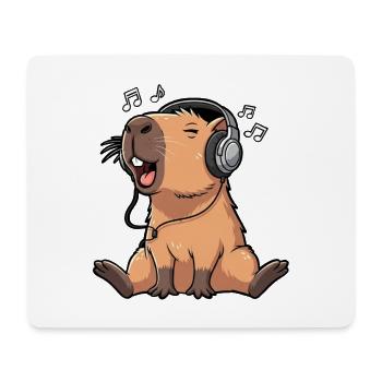 Capybara Music Singing - Mouse Pad (horizontal) - white - Front