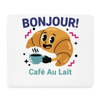 Breakfast Bonjour Cafe Au Lait Pancake Bacon - Mouse Pad (horizontal) - white - Front