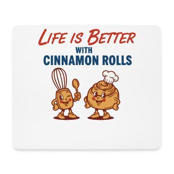 Breakfast Life Is Better With Cinnamon Rolls - Mouse Pad (horizontal) - white - Front