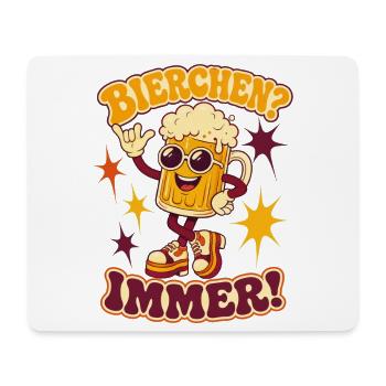 Bierchen Immer Bier Shirt - Mousepad (Querformat) - Weiß - Vorne