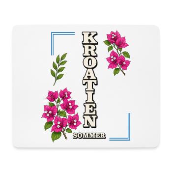 Kroatien Sommer mit Bougainvillea-Blüten - Mousepad (Querformat) - Weiß - Vorne
