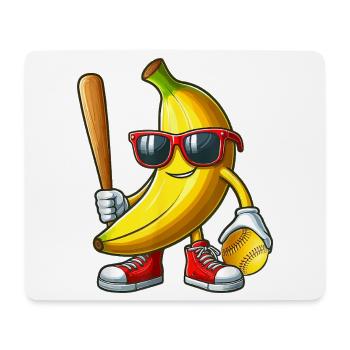 Banana Sunglasses Playing Softball - Mouse Pad (horizontal) - white - Front