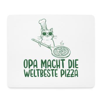 Opa macht die weltbeste Pizza Retro Katze - Mousepad (Querformat) - Weiß - Vorne