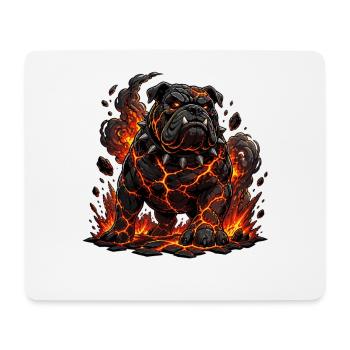 Lava Bulldog with Flame Claws - Mouse Pad (horizontal) - white - Front