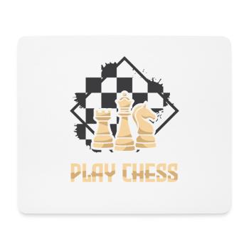 Échiquier des joueurs d’échecs - Tapis de souris (format paysage) - blanc - Devant