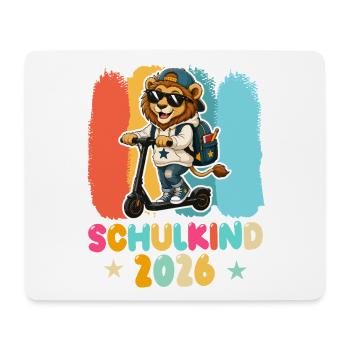 Einschulung Schulkind 2026 Junge Mädchen Löwe - Mousepad (Querformat) - Weiß - Vorne