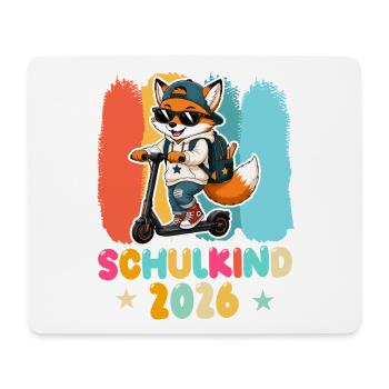 Einschulung Schulkind 2026 Junge Mädchen Fuchs - Mousepad (Querformat) - Weiß - Vorne