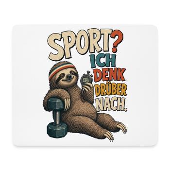 Faultier Sport Denk Drüber Nach Shirt - Mousepad (Querformat) - Weiß - Vorne