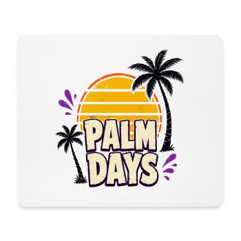Palm Days – Retro sunset and palm trees - Mouse Pad (horizontal) - white - Front